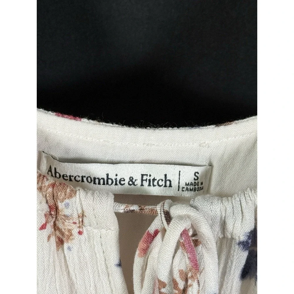 Abercrombie & Fitch Floral Maxi Sundress‎ Tie Neckline Buttons Flowy Womens S